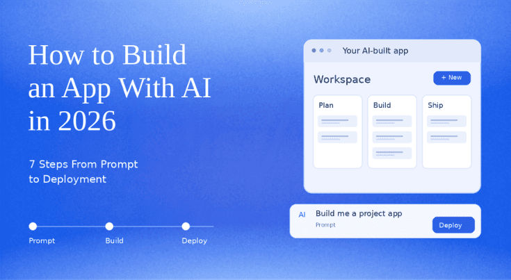 Seven-step workflow for building an app with AI, from prompt to deployment